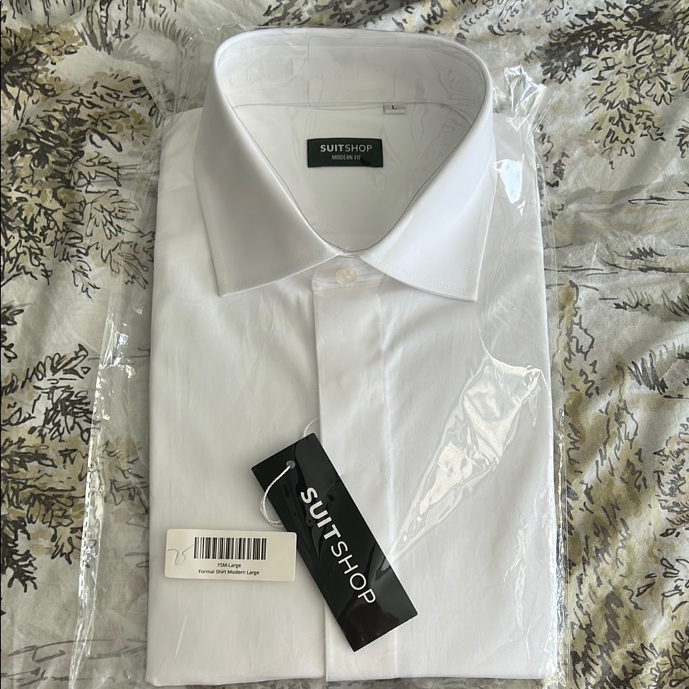 NWT - Men's White French Cuff Dress Shirt